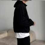 Castle Men's Utility Oversized Hooded Zip-Up Windbreaker Jacket