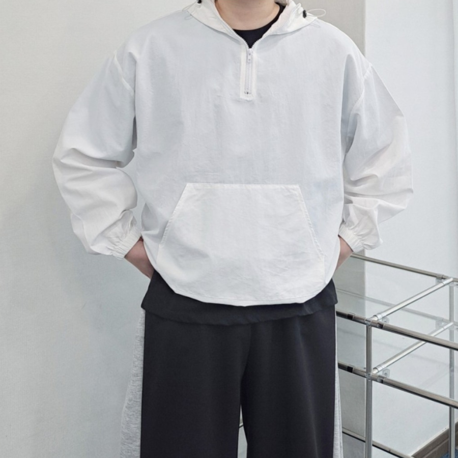 Nylon Windbreaker Hooded Anorak