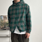 Hooded Windbreaker – Fall Check Pattern Jacket