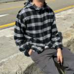 Hooded Windbreaker – Fall Check Pattern Jacket