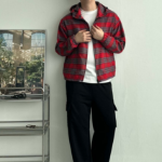 Hooded Windbreaker – Fall Check Pattern Jacket