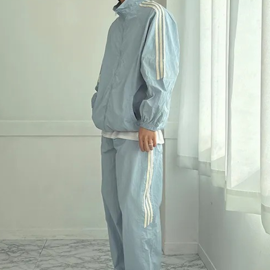 Track Line Nylon Windbreaker Jacket