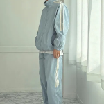 Track Line Nylon Windbreaker Jacket