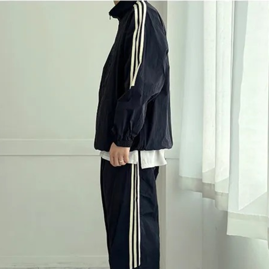 Track Line Nylon Windbreaker Jacket