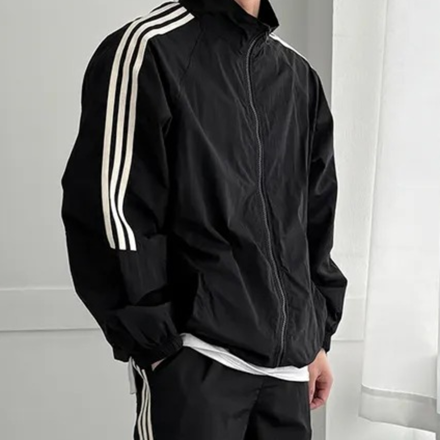 Track Line Nylon Windbreaker Jacket