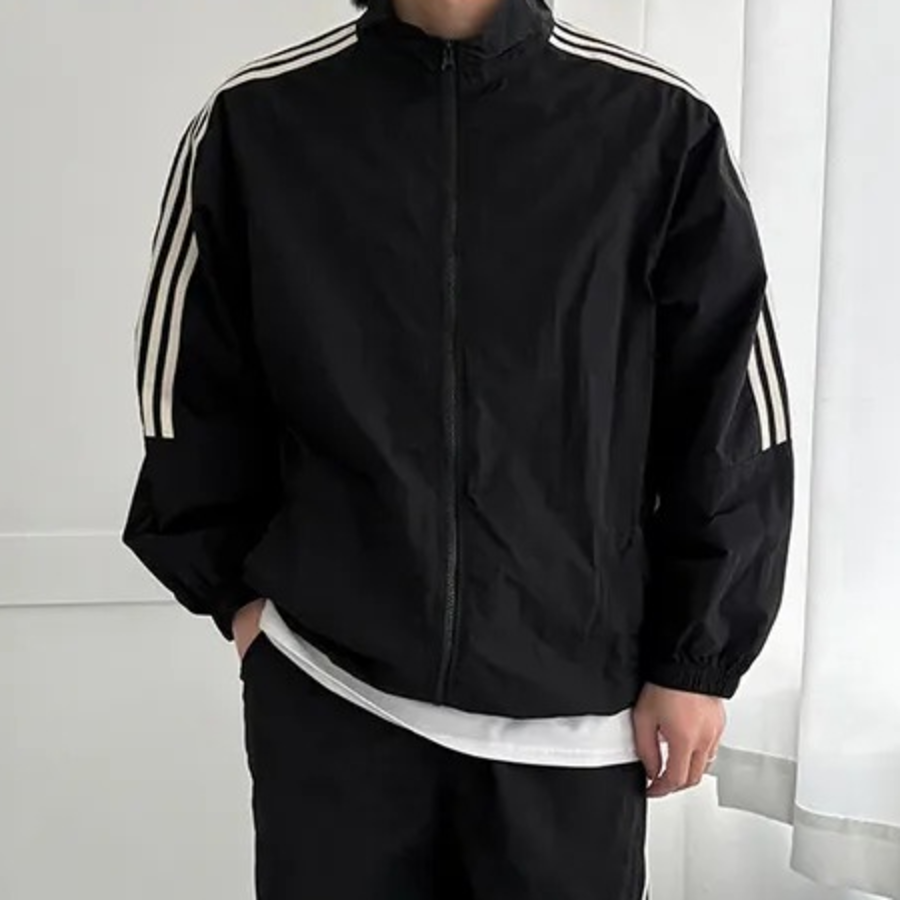 Track Line Nylon Windbreaker Jacket
