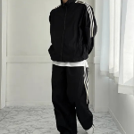 Track Line Nylon Windbreaker Jacket