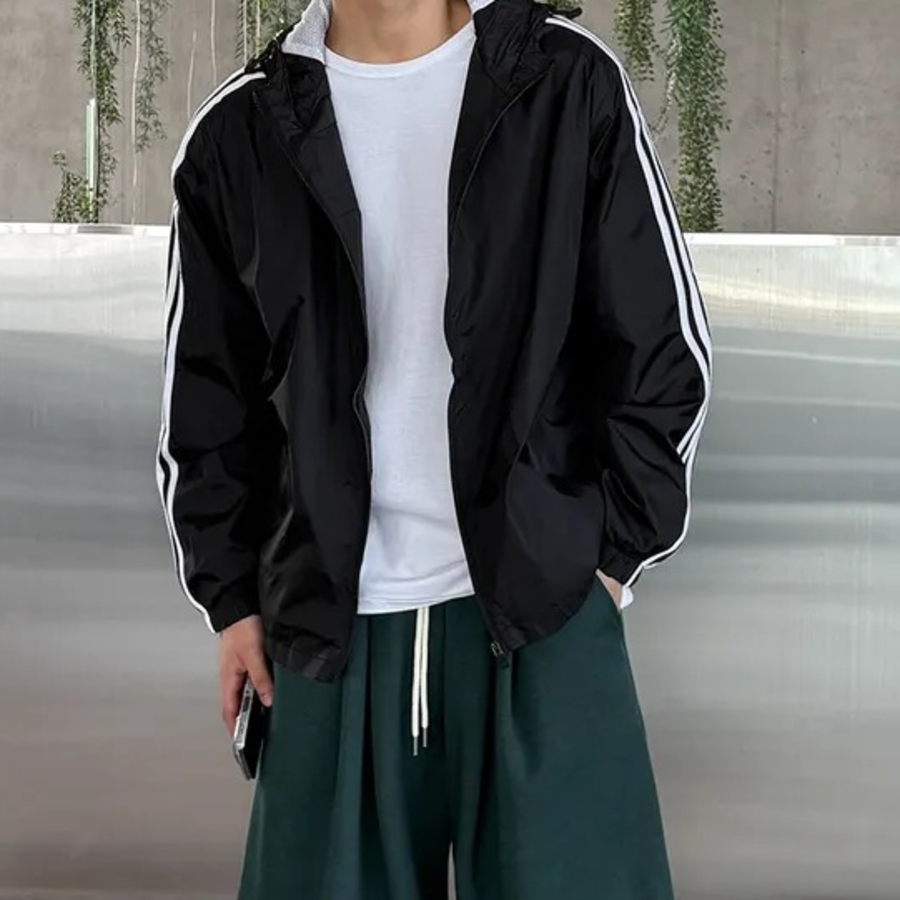 Track Line Oversized Hooded Windbreaker