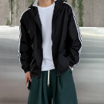 Track Line Oversized Hooded Windbreaker