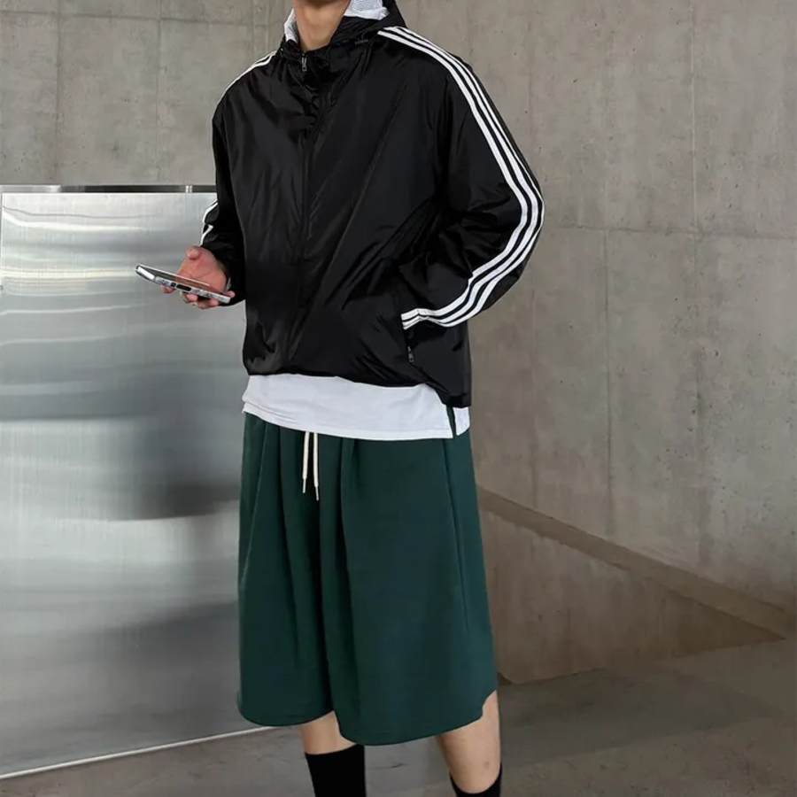 Track Line Oversized Hooded Windbreaker