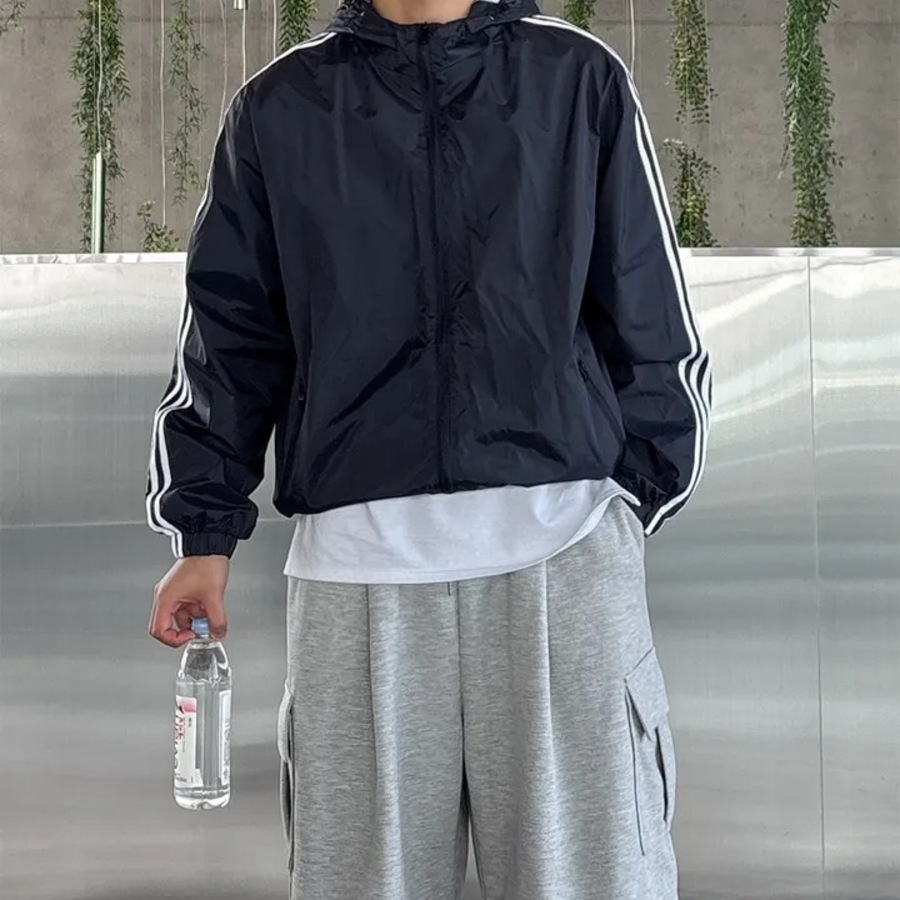 Track Line Oversized Hooded Windbreaker