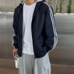 Track Line Oversized Hooded Windbreaker