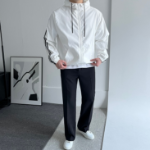 Spring Windbreaker Hooded Two-Line Track Zip-Up