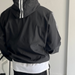 Spring Windbreaker Hooded Two-Line Track Zip-Up