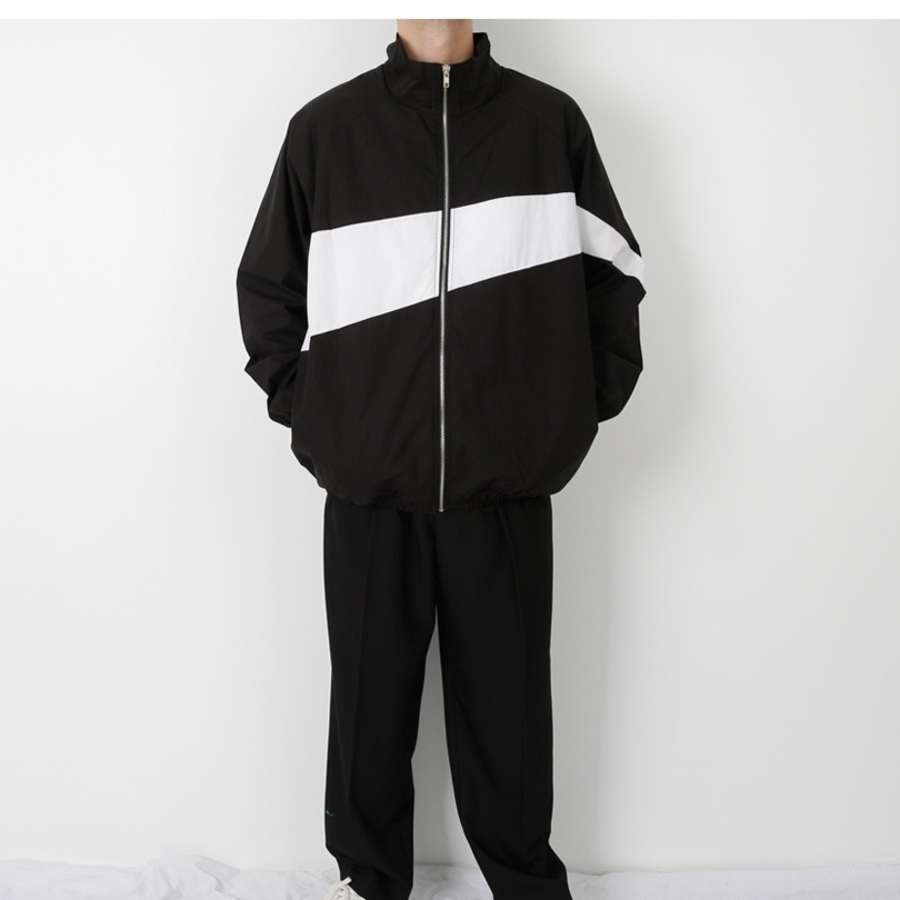 Freak Spring Windbreaker Oversized Colorblock Zip-Up Windbreaker