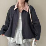 Свободный размер-Темно-синий-Куртки