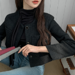 Tweed No-Collar Crop Jacket