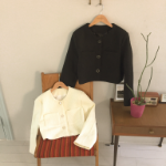 Tweed No-Collar Crop Jacket