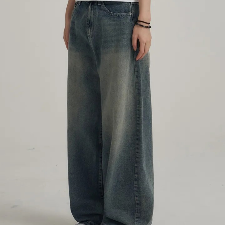 Span Back Cutpoint Denim Pants
