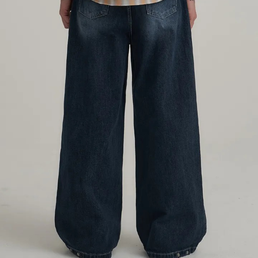 Span Back Cutpoint Denim Pants