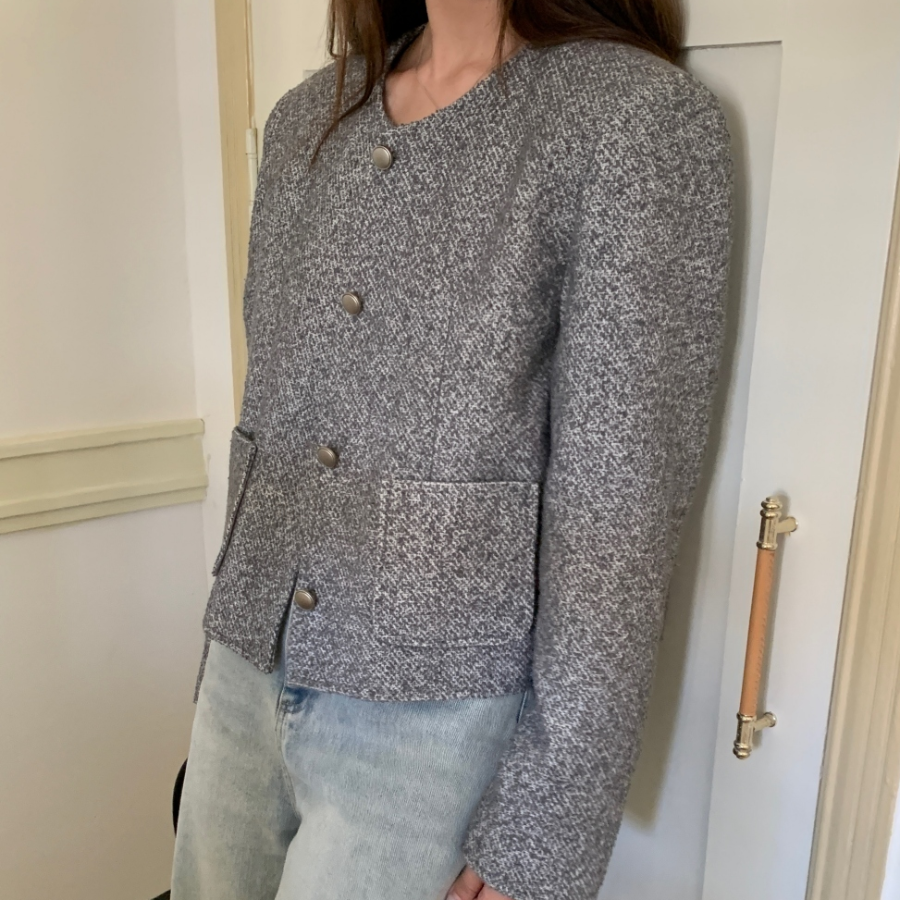 Herringbone Pocket Round Jacket