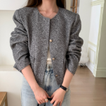 Herringbone Pocket Round Jacket