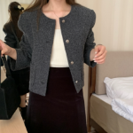 Herringbone Pocket Round Jacket