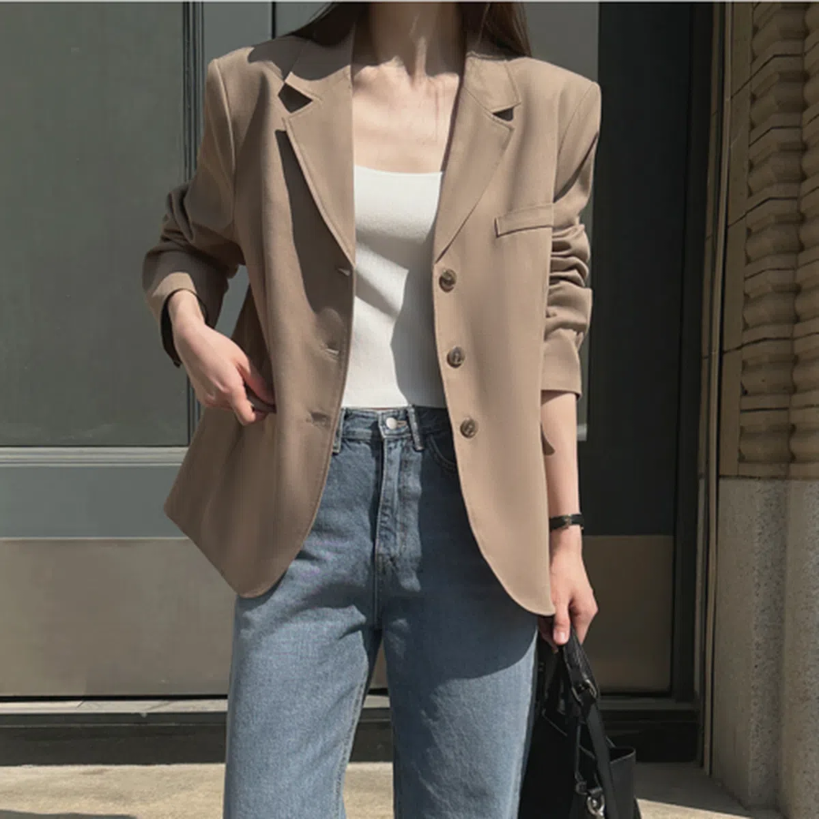 Cherry Blossom Single Linen Jacket