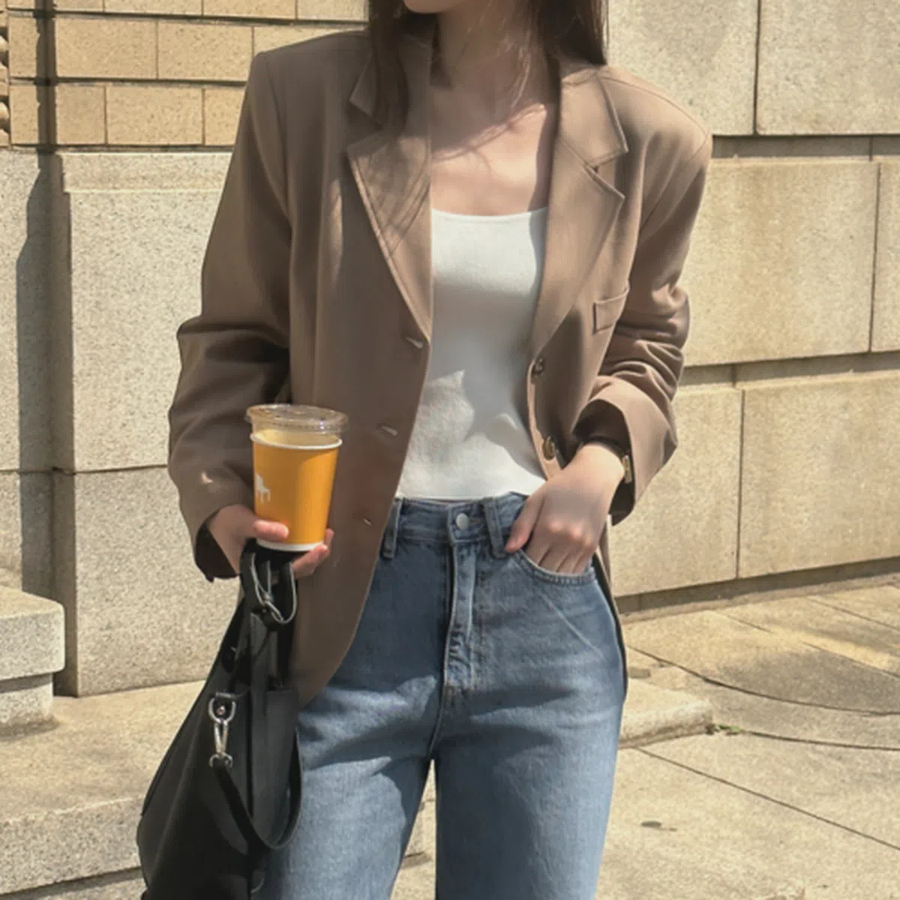 Cherry Blossom Single Linen Jacket