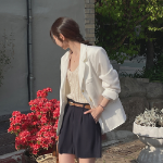 Cherry Blossom Single Linen Jacket
