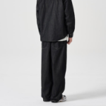 Curved Line Denim Pants Navy