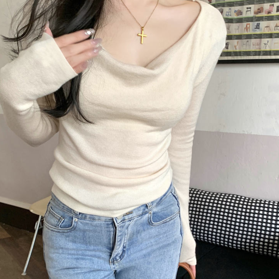 VIF –  Slimfit Drape V-Neck Knit