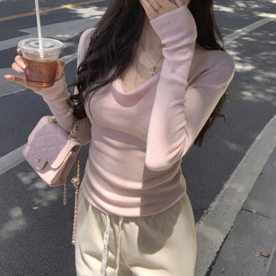 VIF –  Slimfit Drape V-Neck Knit