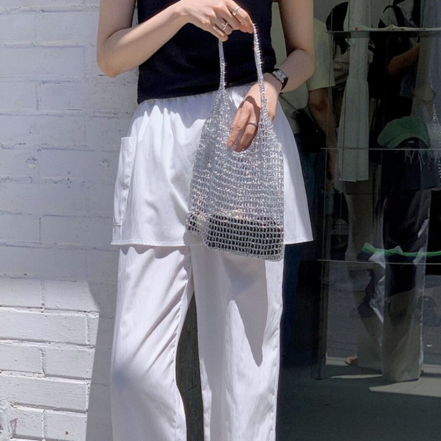 Handmade Silver Net Bag — стильная авоська с мерцающим акцентом