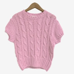 CABLE – Crop Short Sleeve Knit