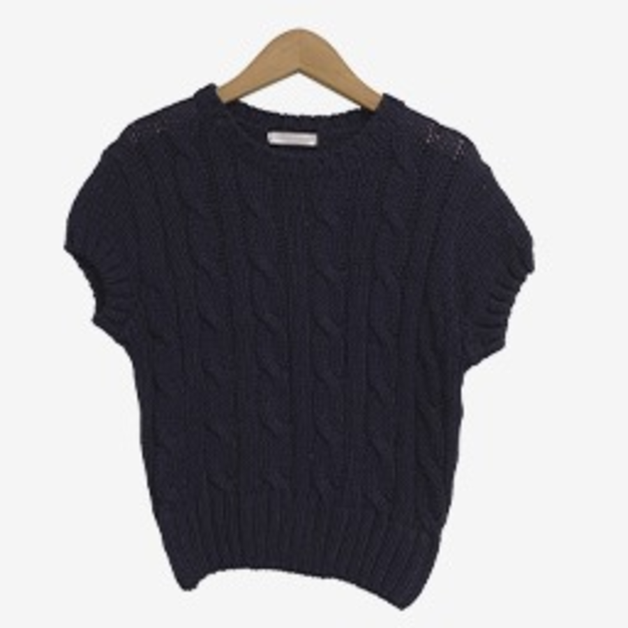 CABLE – Crop Short Sleeve Knit