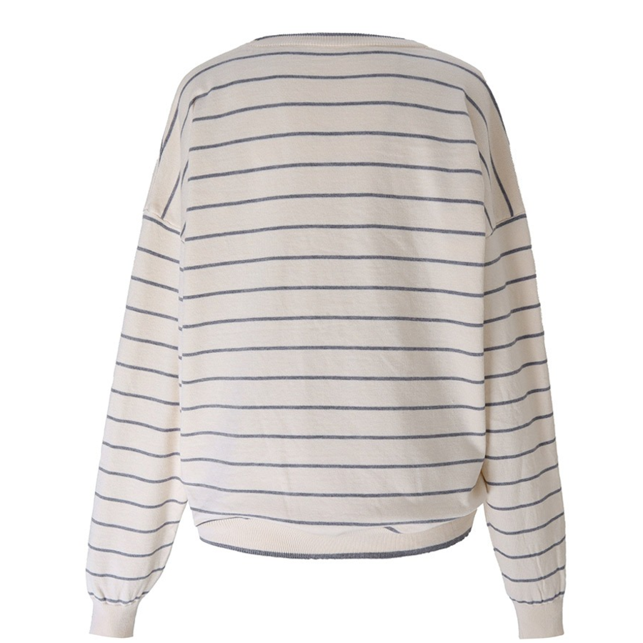 DIHAN – Loose Fit Stripe Knit Cardigan