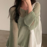 ROUND PUNCHING – Oversized See-Through Mesh Knit Tee