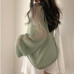 ROUND PUNCHING – Oversized See-Through Mesh Knit Tee