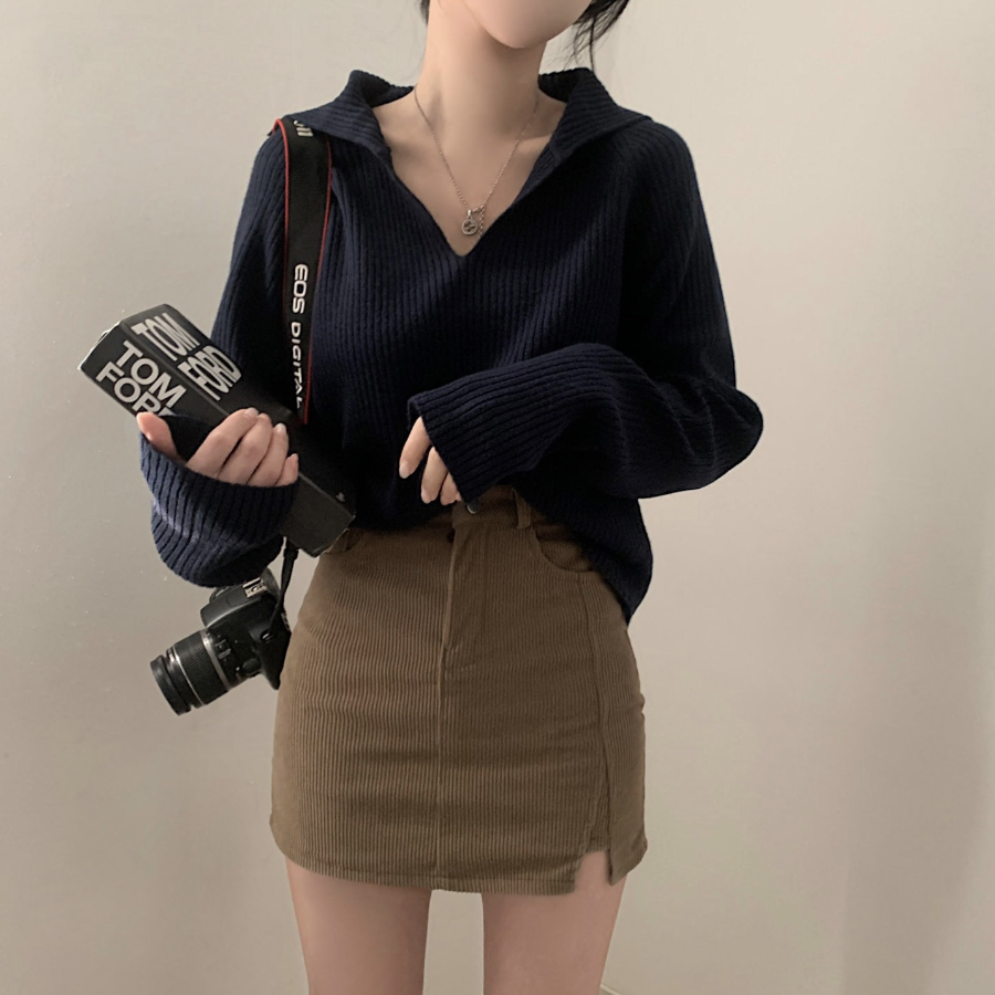 SAILOR – Open Collar Ribbed Knit
