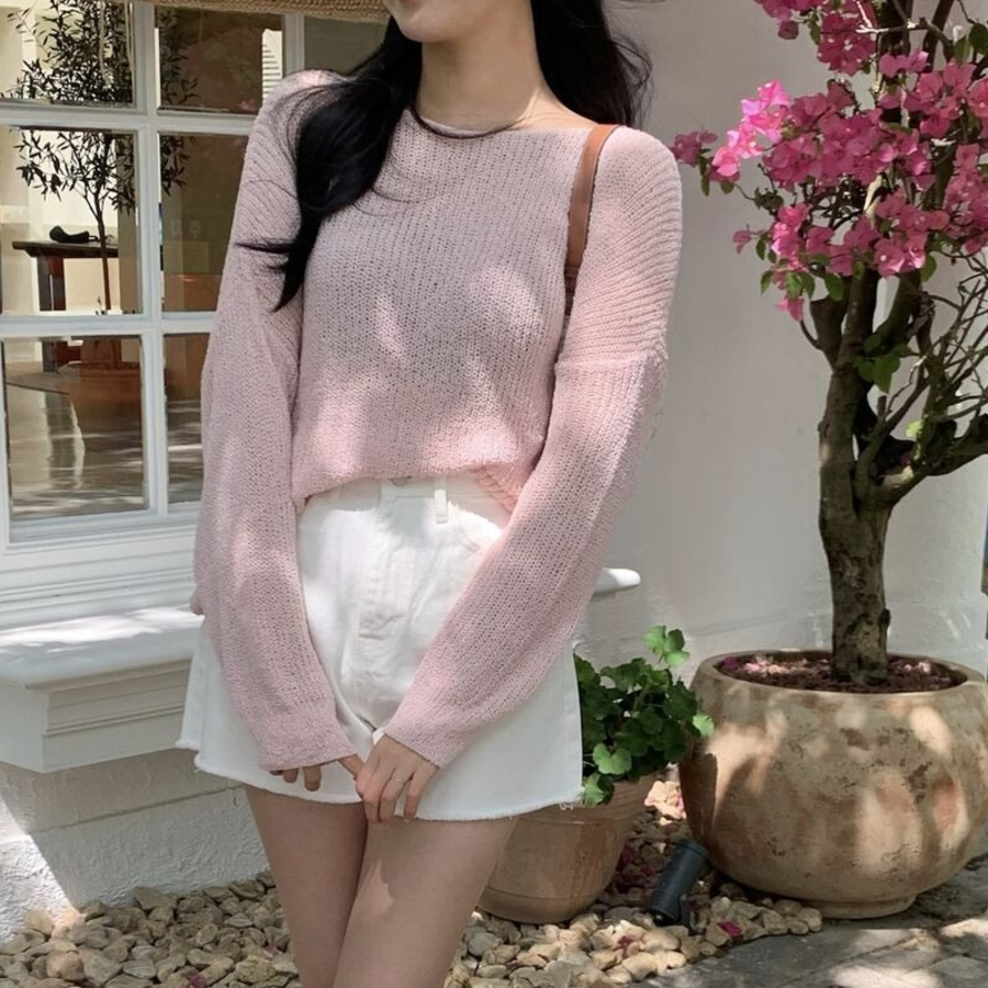 Mongeurami – джемпер Summer Loose-Fit Boatneck Mesh Knit Jumper