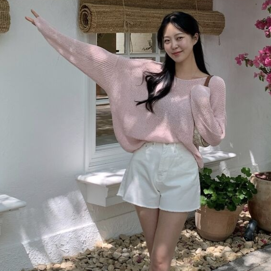 Mongeurami – джемпер Summer Loose-Fit Boatneck Mesh Knit Jumper