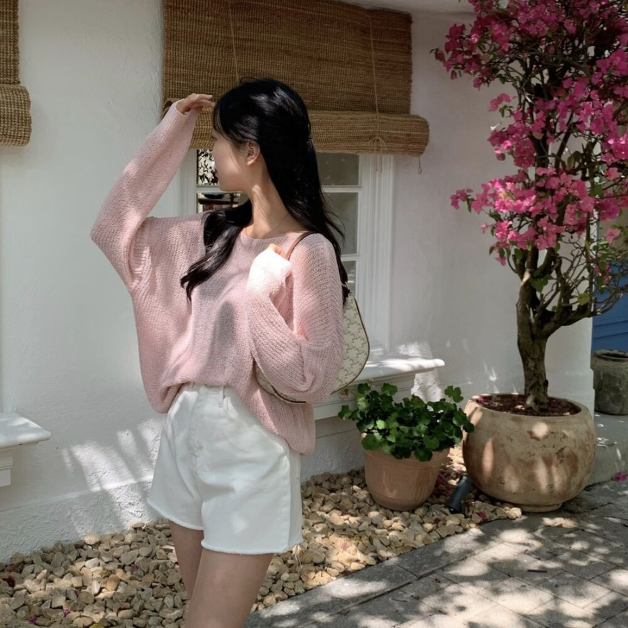 Mongeurami – джемпер Summer Loose-Fit Boatneck Mesh Knit Jumper