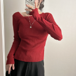 Mongeurami – свитер Side-Slit Button Slim Knit Sweater