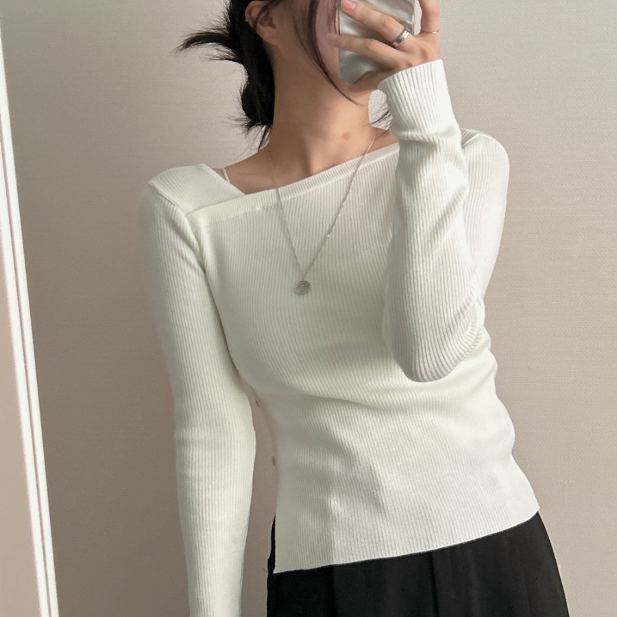 Mongeurami – свитер Side-Slit Button Slim Knit Sweater