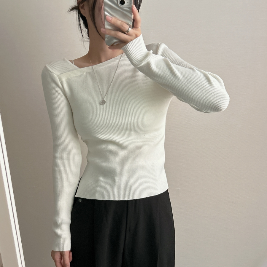 Mongeurami – свитер Side-Slit Button Slim Knit Sweater