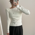 Mongeurami – свитер Side-Slit Button Slim Knit Sweater