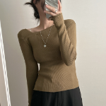 Mongeurami – свитер Side-Slit Button Slim Knit Sweater