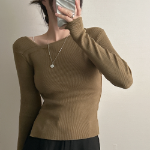 Mongeurami – свитер Side-Slit Button Slim Knit Sweater