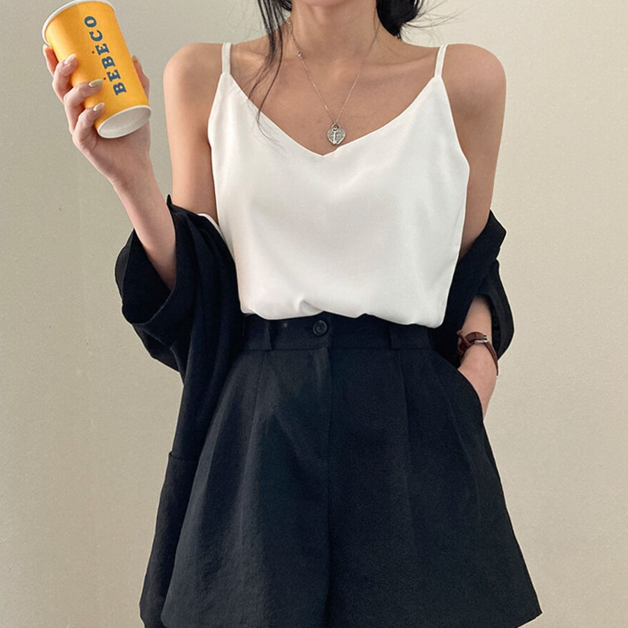 Mainne Strap Sleeve Blouse Tank Top